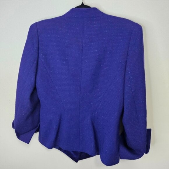 VTG ESCADA Couture Purple Hourglass Blazer Sz 8 Party Event Vintage - Picture 9 of 12